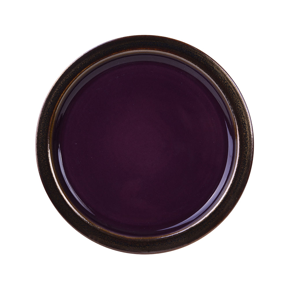 27447 - Prato de sobremesa em cerâmica Ø21cm cor roxa